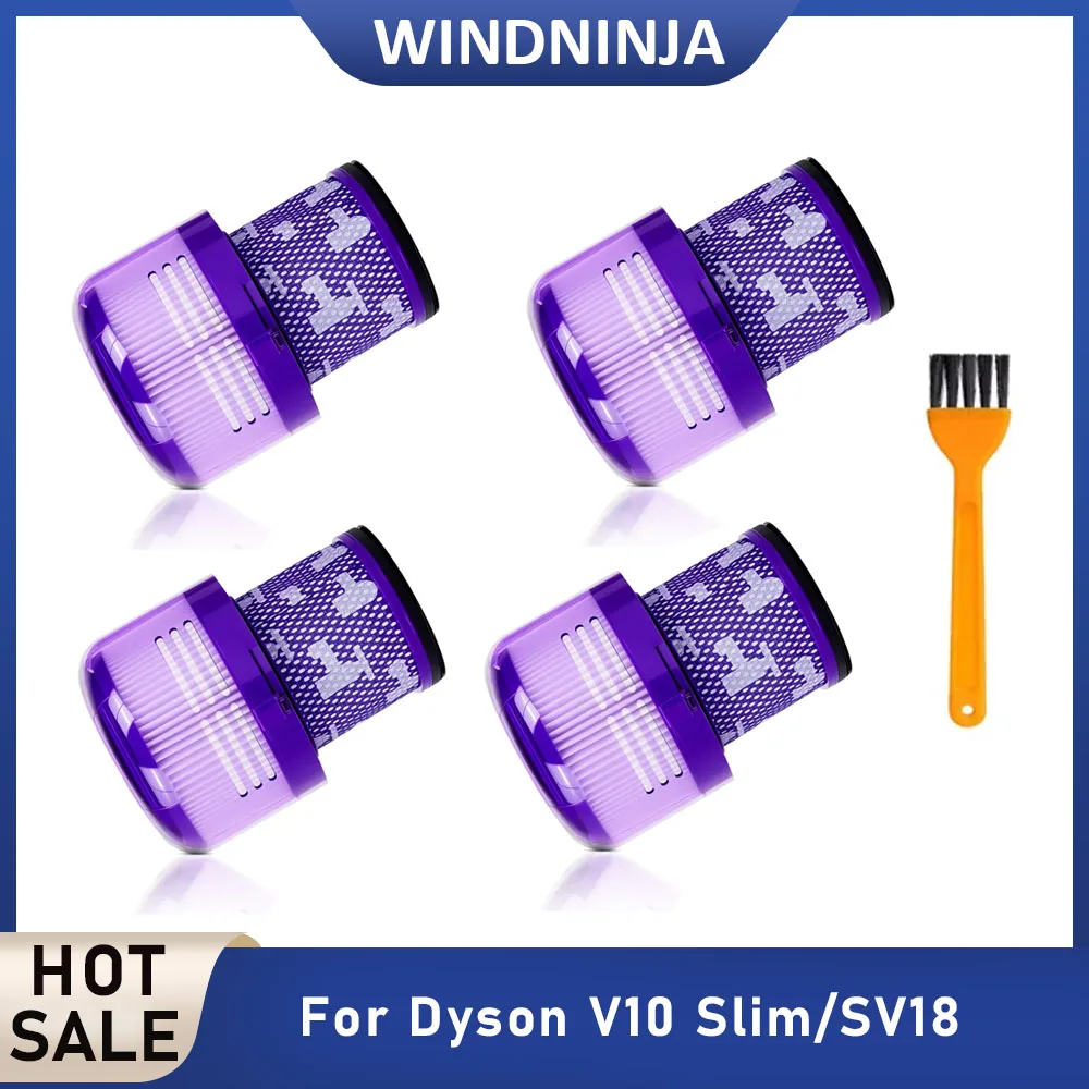Waschbare HEPA-Filter-Ersatzteile für Dyson V10 Slim/SV18 Kabelloser Staubsauger Alternative Filter mit Reinigungsbürste