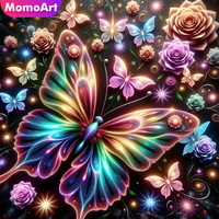Momoart DIY Diamond Embroidery Butterfly Animal Craft Kit Painting Flower Picture Rhinestones Diamond Mosaic Home Decoration