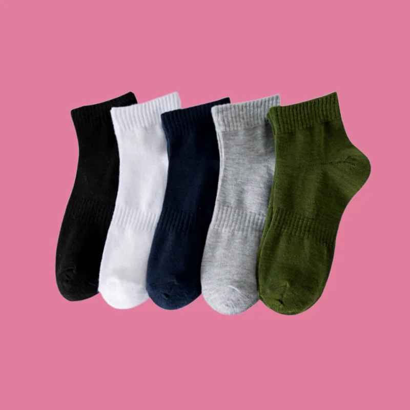 

5/10 Pairs Spring And Summer Four Seasons Casual Socks Polyester Cotton Boat Socks Comfortable Breathable Sports Socks