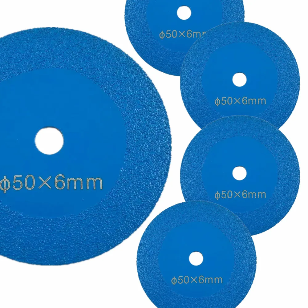 2 zoll 1-10Pcs Diamant Trennscheibe Glas Jade Kristall Fliesen Marmor Sägeblatt Gelötete Glas Gravur Runde Schaft mini Sägeblatt – Detail 4