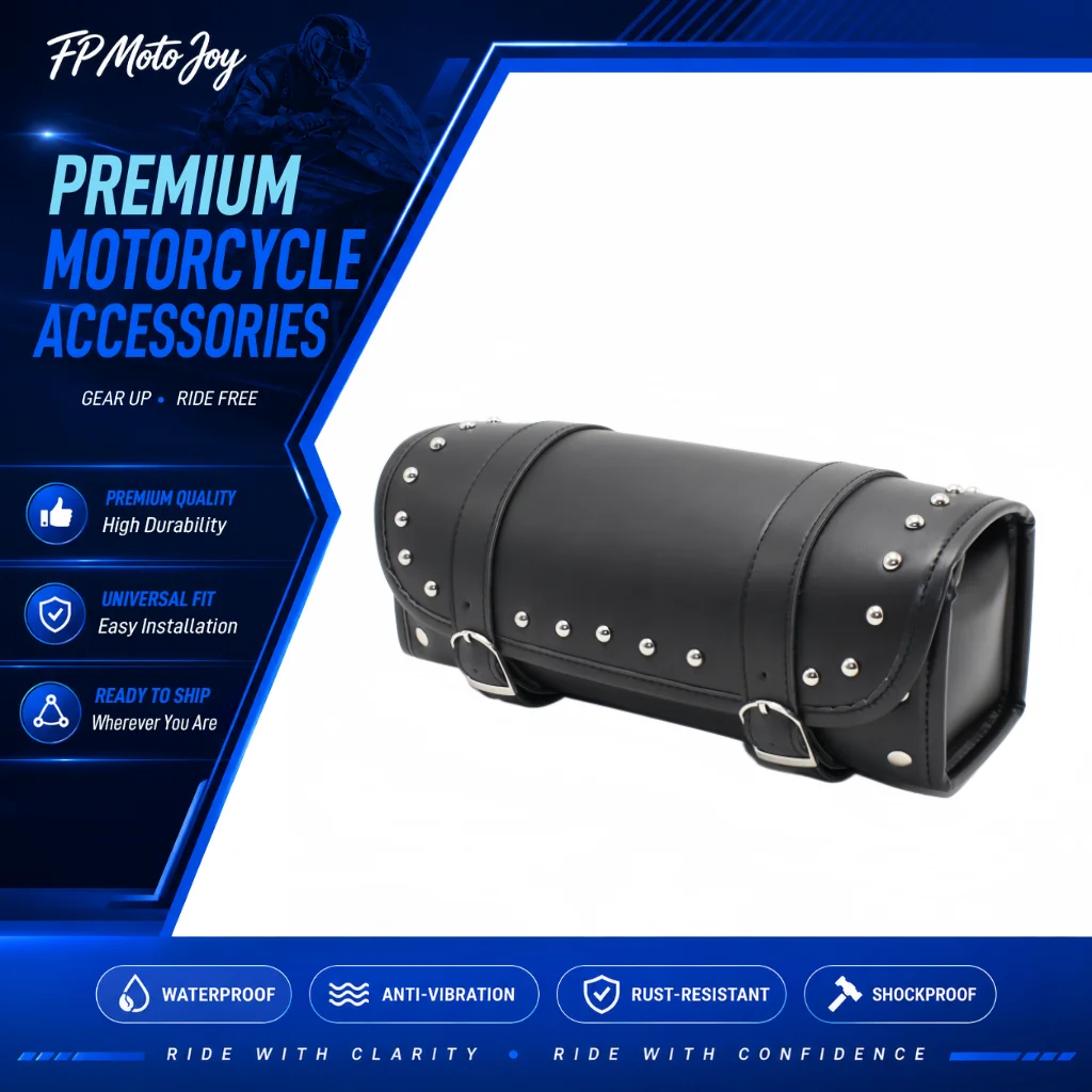 Universal Waterproof Leather Motorcycle Front Fork Storage Tool Bag Saddle Pouch Replacement Fit Harley SportsterXL Honda YamahA