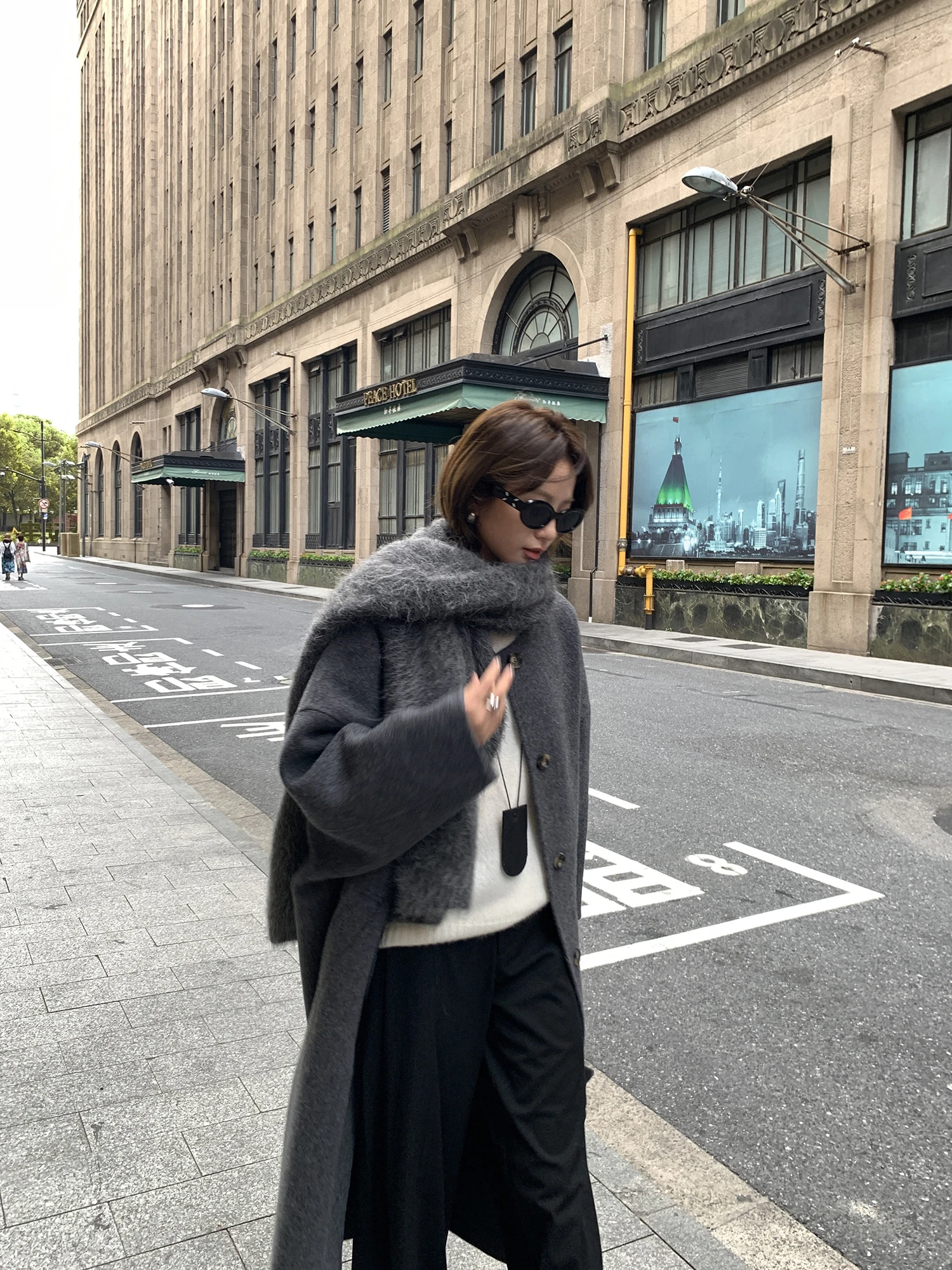 

Linn Fur Long Double-Faced Woolen Coat Simple Sli Women's Jaet Australian eep Alpaca down Heavy-Light Commute Sle