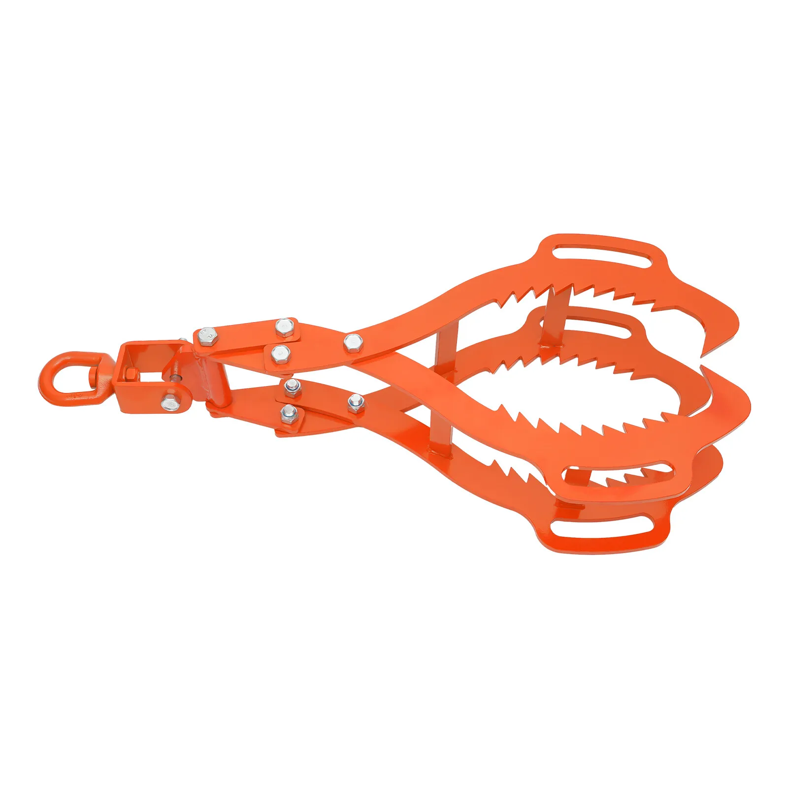 1.2T/2645.55lbs 4-مخالب سجل رفع ملقط الكربون الصلب الأخشاب رفع ملقط البرتقال لشاحنة ATV جرار