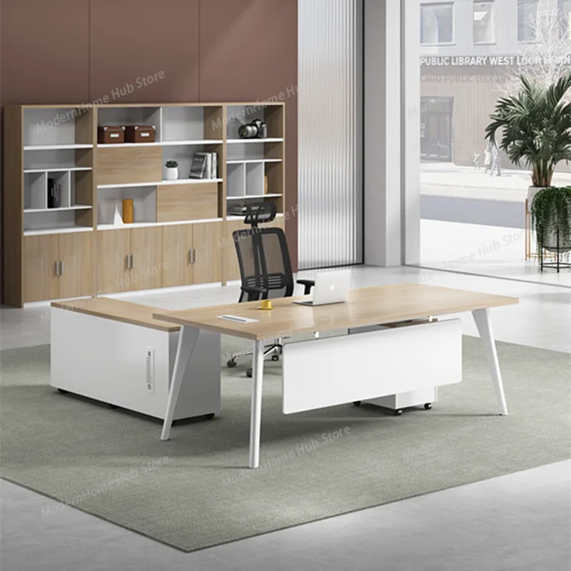 Asthetic Brown Executive Desk Leg Support Strong Drawers Luxury Executive Desk Modern Cheap Mesa De Escritorio Office Furniture