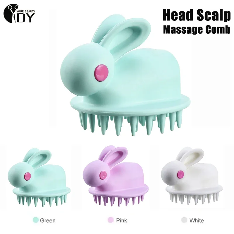 

Cute Rabbit Silicone Shampoo Scalp Hair Massager Head Scalp Massage Comb Body Massage Brush Bath Shower Brush Salon Hairdressing