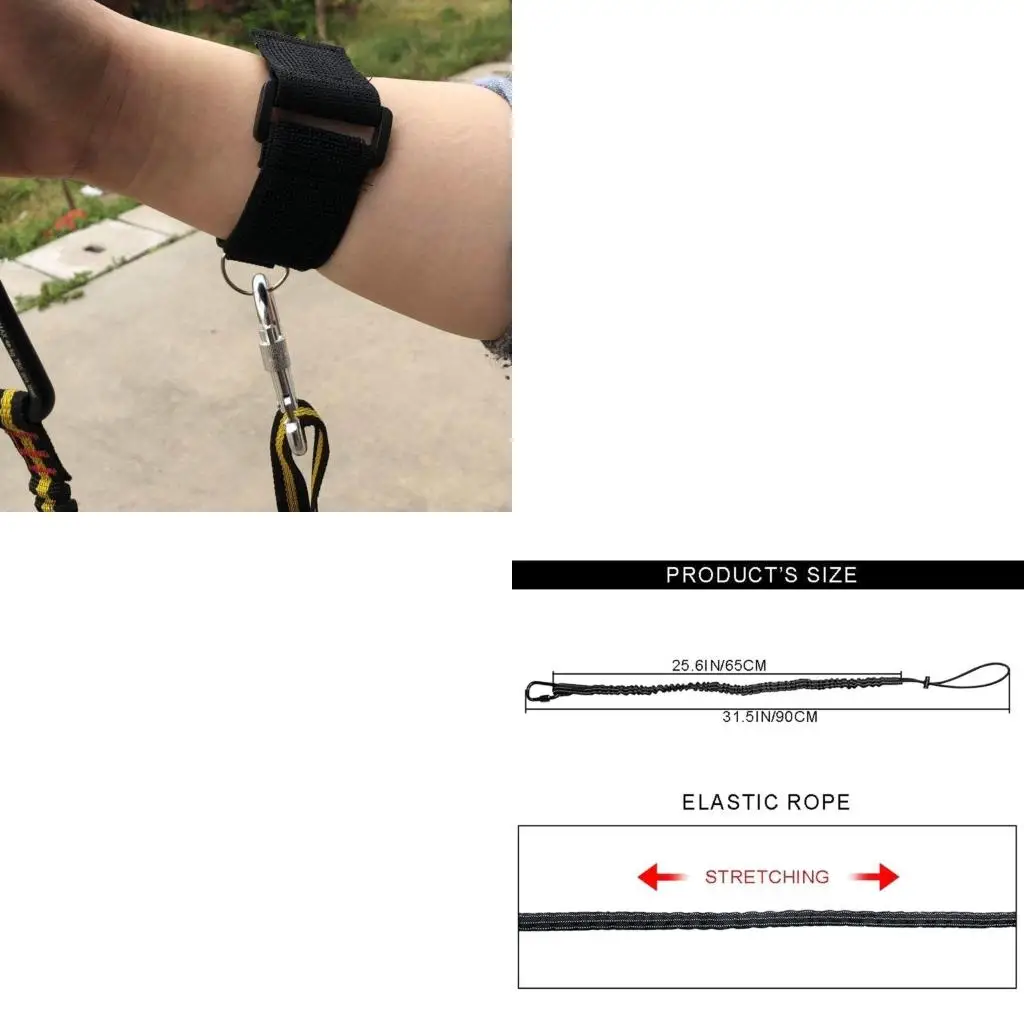 Q39E Lightweight Tool Lanyard Portable Nylon Anti-Falling Safety Rope Tool Leash Retractable Bungee Cord with Lock Carabiner