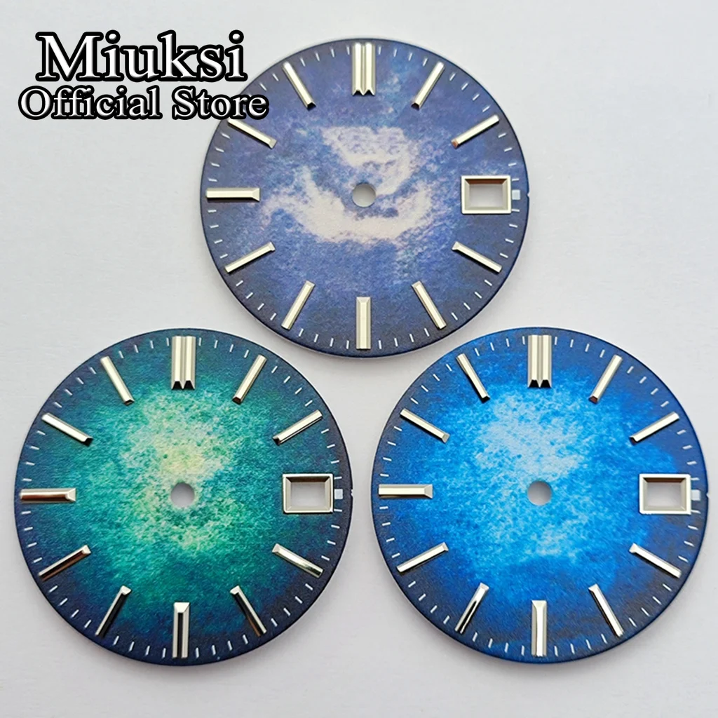 Miuksi 28.5mm sterile watch dial fit NH35 Automatic movement fit 3/3.8 o'clock crown