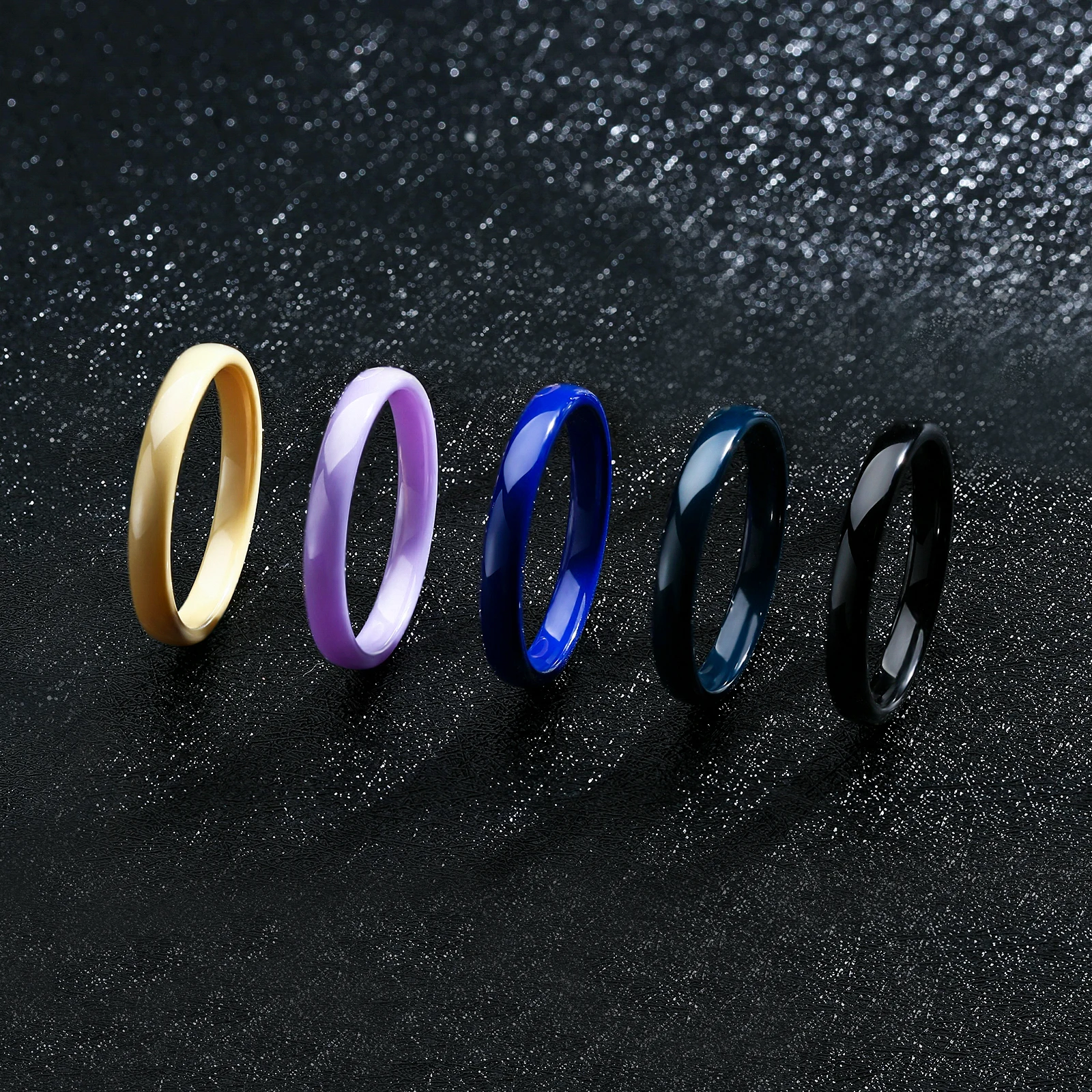 3mm Ceramic Wedding Band for W - Minimalist Ring Stackable recension och pris