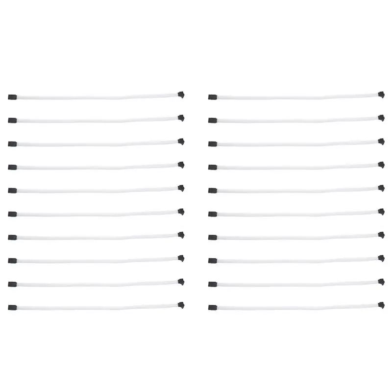 Efficient 20Pcs 50CM SATA 3.0 III SATA3 7Pin Data Cable Right Angle 6Gb/S SSD Cables HDD Hard Disk Data Cord With Nylon Sleeved