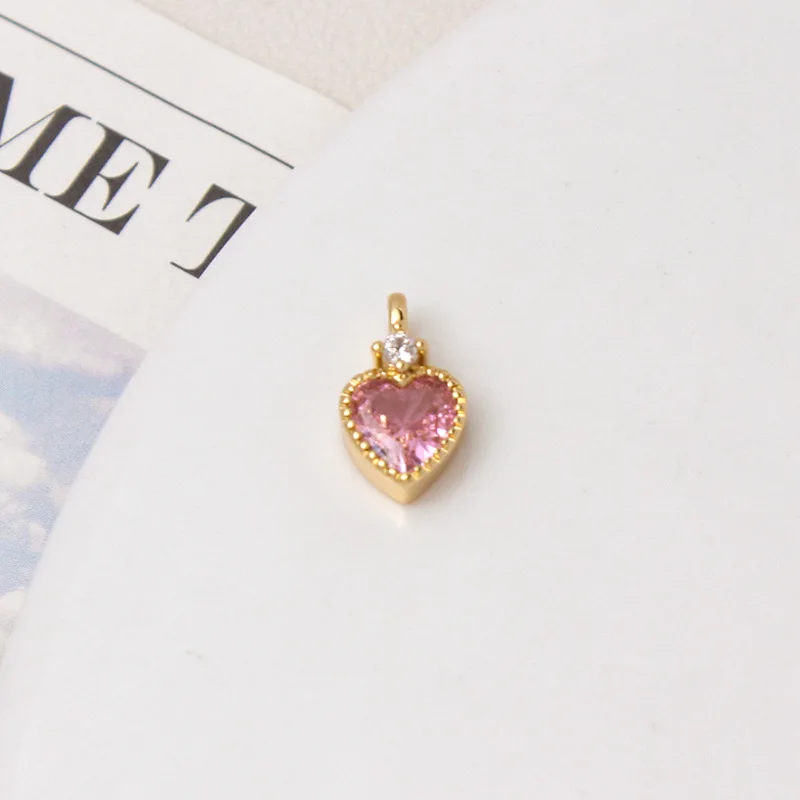 Colorful Micro Inlaid Zircon Sweet Heart Butterfly Perfume Bottle Small Pendant DIY Bracelet Necklace Earring Jewelry Accessorie