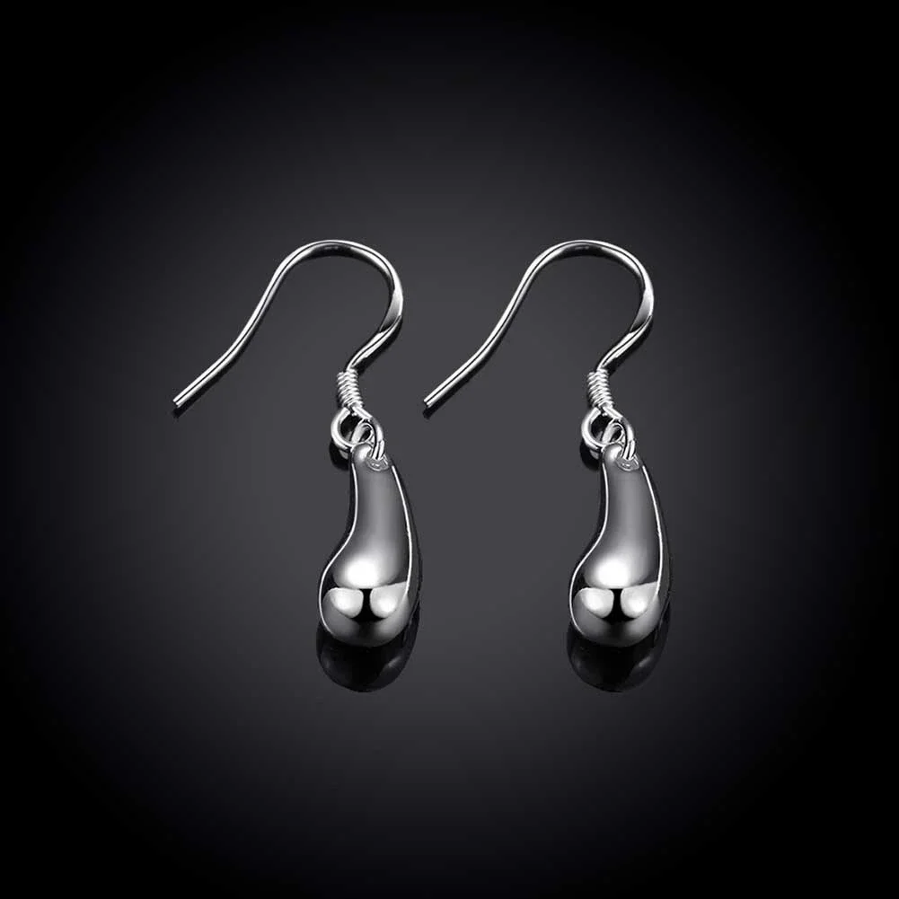 Factory Direct high Quality 925 Sterling Silver Water drop earrings for women Fashion party wedding birthday gifts Jewelry