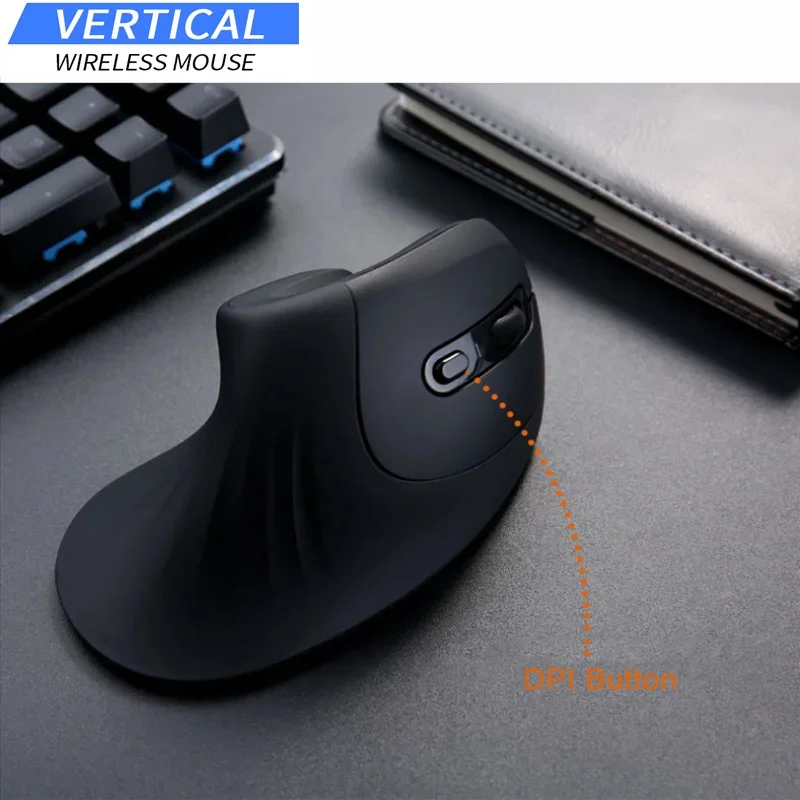 

Wireless U-shaped Vertical Mouse Rechargeable Ergonomics Design 1600 DPI Adjustable Mute Button Office Use PC Laptop Suitable