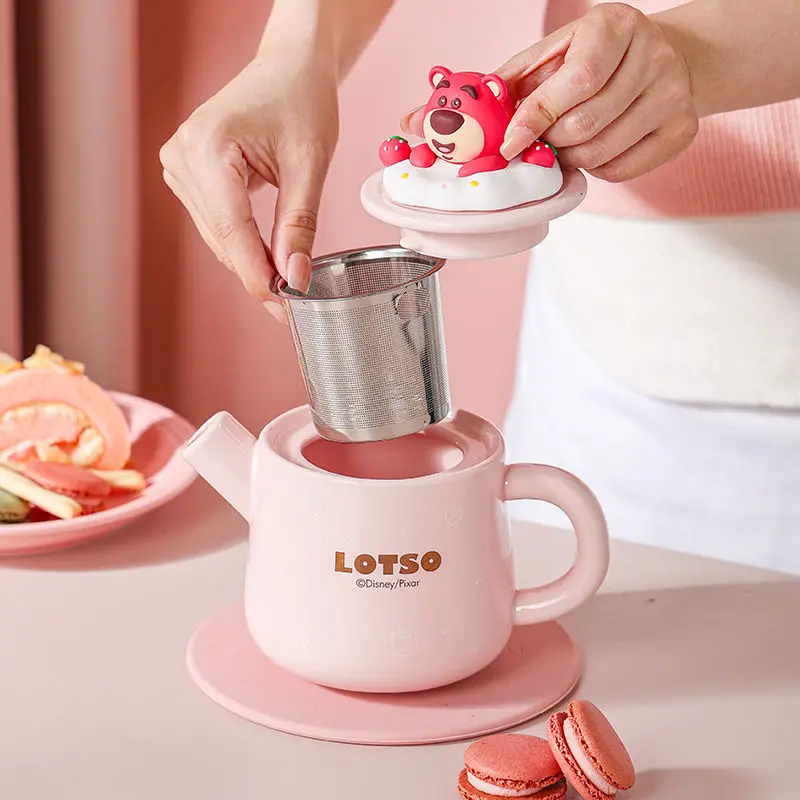 

Дисней Винни Пух мультфильм узор чайник и набор чашек креативный изысканный керамический чайник чайный чайник с разделением воды подарок