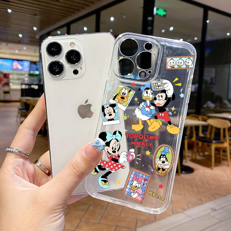 Disney Mickey Minnie Mouses Donald Duck For Samsung S24 S23 S22 S21 S20 FE Note 20 10 Ultra Plus Transparent Space Phone Case