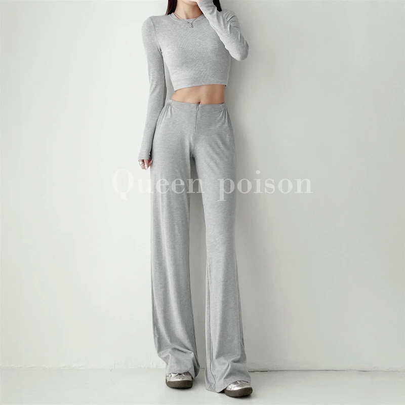 The Waist and Hips Are Drooping Sports Yoga Fitness Pants for Women The Autumn Lazy Style Shows Long Legs and Wide-leg Pants