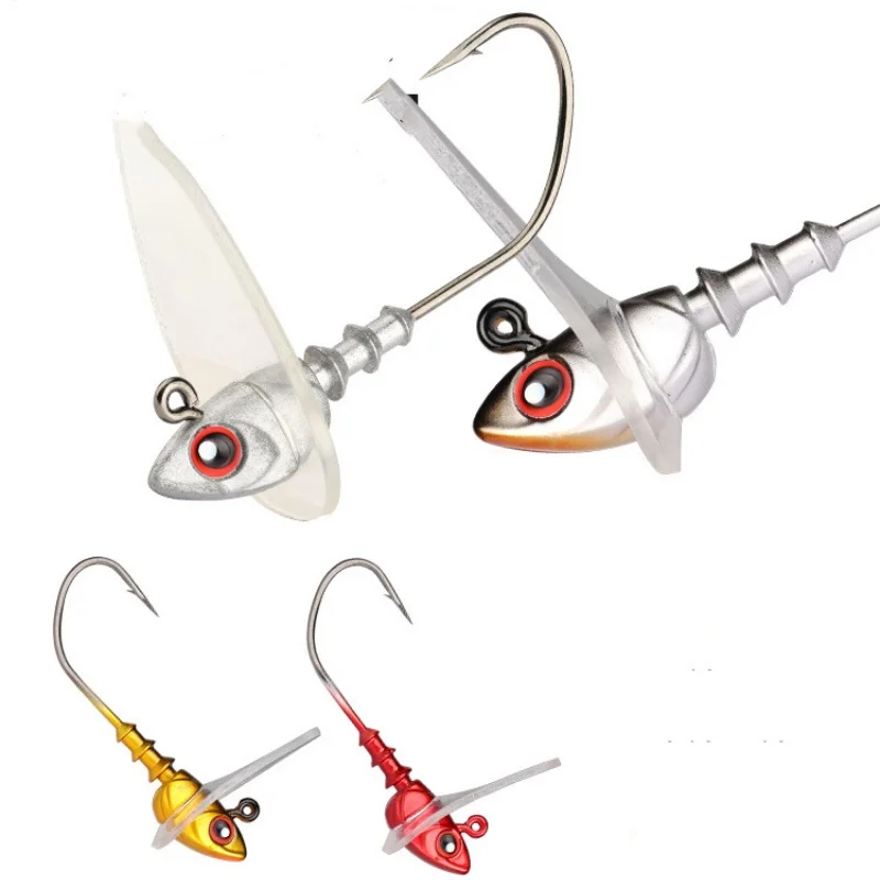 Angeljigkopfhaken mit Tauchbrett 3.5g 5g 7g 10g 14g Sway Swimbait Bassköder Baffle Angelhaken Set 5 Stück SALE – Detail 3