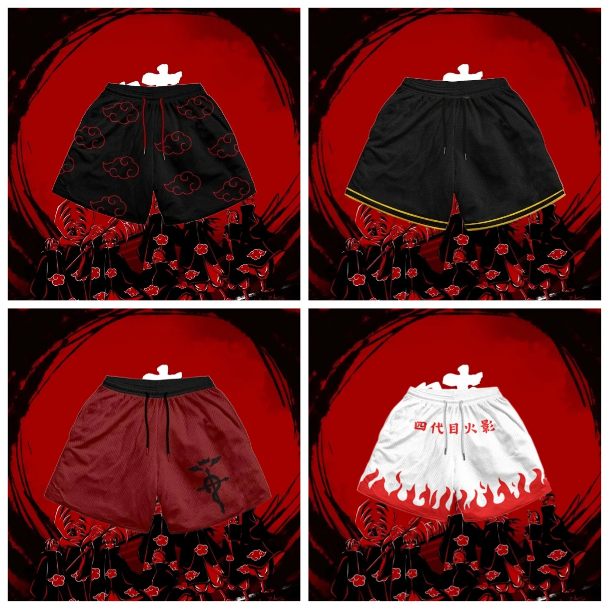 25-26 novedad de verano pantalones cortos calientes Anime Naruto que rodean los fanáticos del Anime pantalones cortos impresos en 3D pantalones cortos casuales de moda al aire libre para hombres