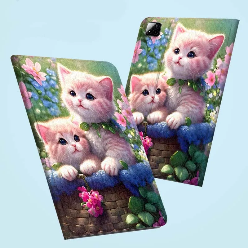 

Cartoon Cute Cat Pattern For Xiaomi Redmi Mi Pad 4 5 6 6s 7 8 SE Pro 2 11 Plus Max 12.4 11 11.2 12.5 8.7 inch Tablet Case