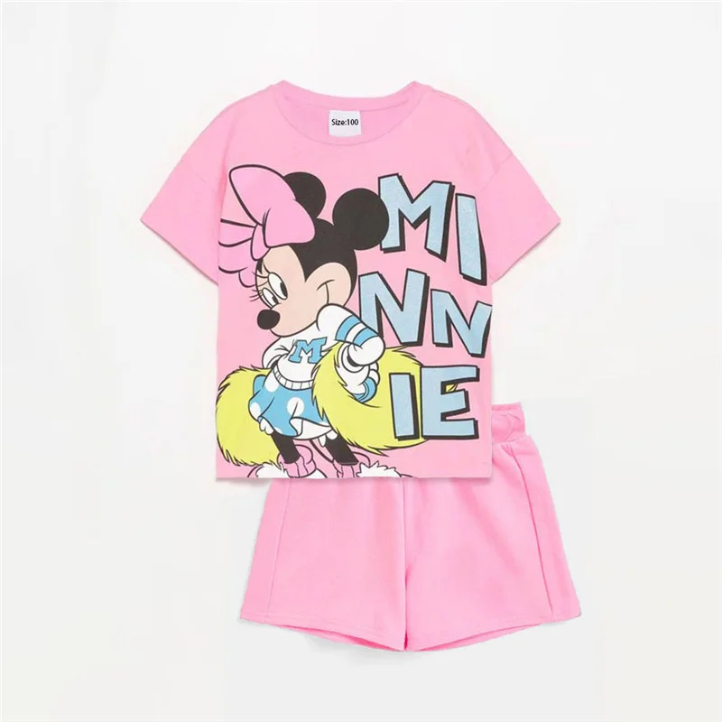 

1-6Years Baby Girl Clothes Suit Summer Cute Minnie Mouse Tshirt + Shorts Kids Girl Cotton Outfits