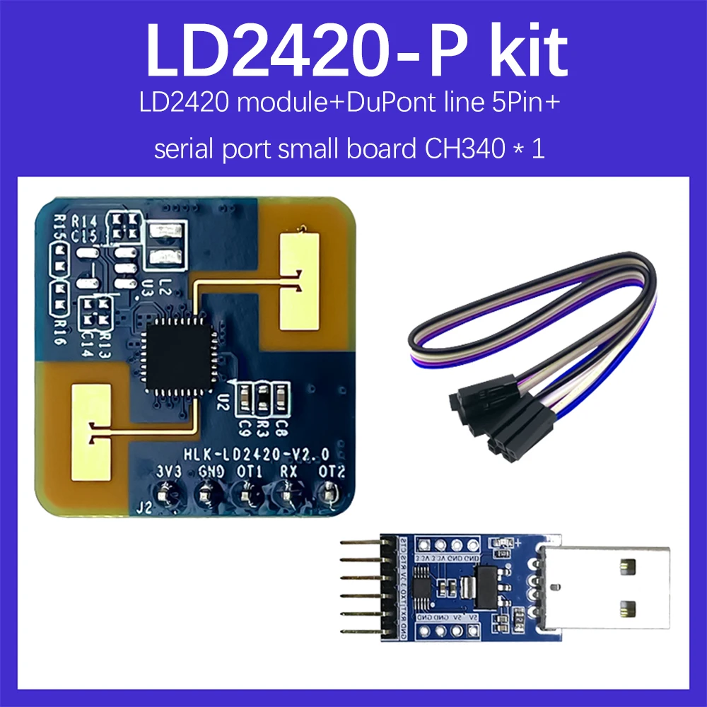 2/5/10PCS LD2420 moudle con pin Hi-Link 24G radar a onde millimetriche modulo di rilevamento della presenza umana micro sensore intelligente di movimento