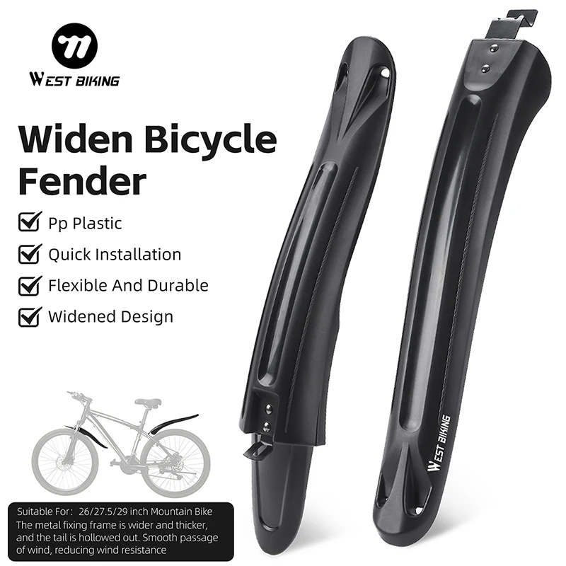 WEST BIKING 2 pièces garde-boue de vélo garde-boue anti-poussière cyclisme garde-boue universel garde-boue de vélo anti-éclaboussures pour VTT