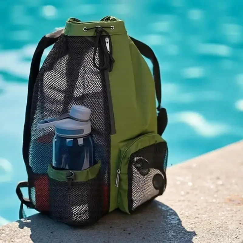 

Swimming Bag Mesh Drawstring Backpack Travel Backpack for School with Wet Pocket for Swimming Gym And Workout Gear Lightweight