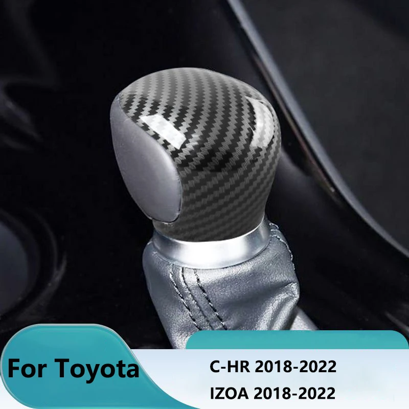 

Carbon Fiber ABS Car Interior Accessories Auto Gear Shift Knob Cover Protector Trim For Toyota C-HR IZOA 2018-2022