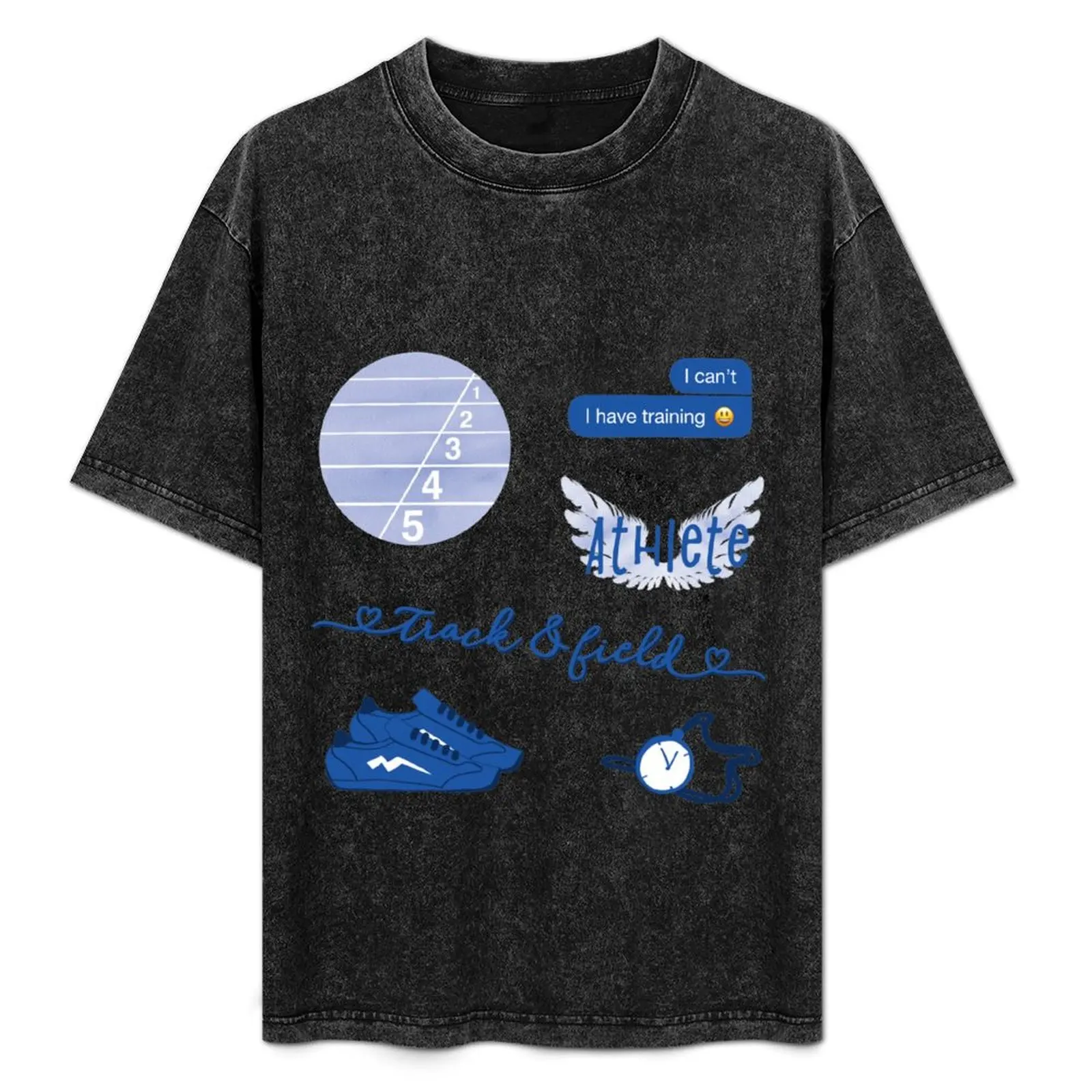 

Blue Watercolor Track and Field Athlete Pack T-Shirt Casual Basic Street Style T-Shirt