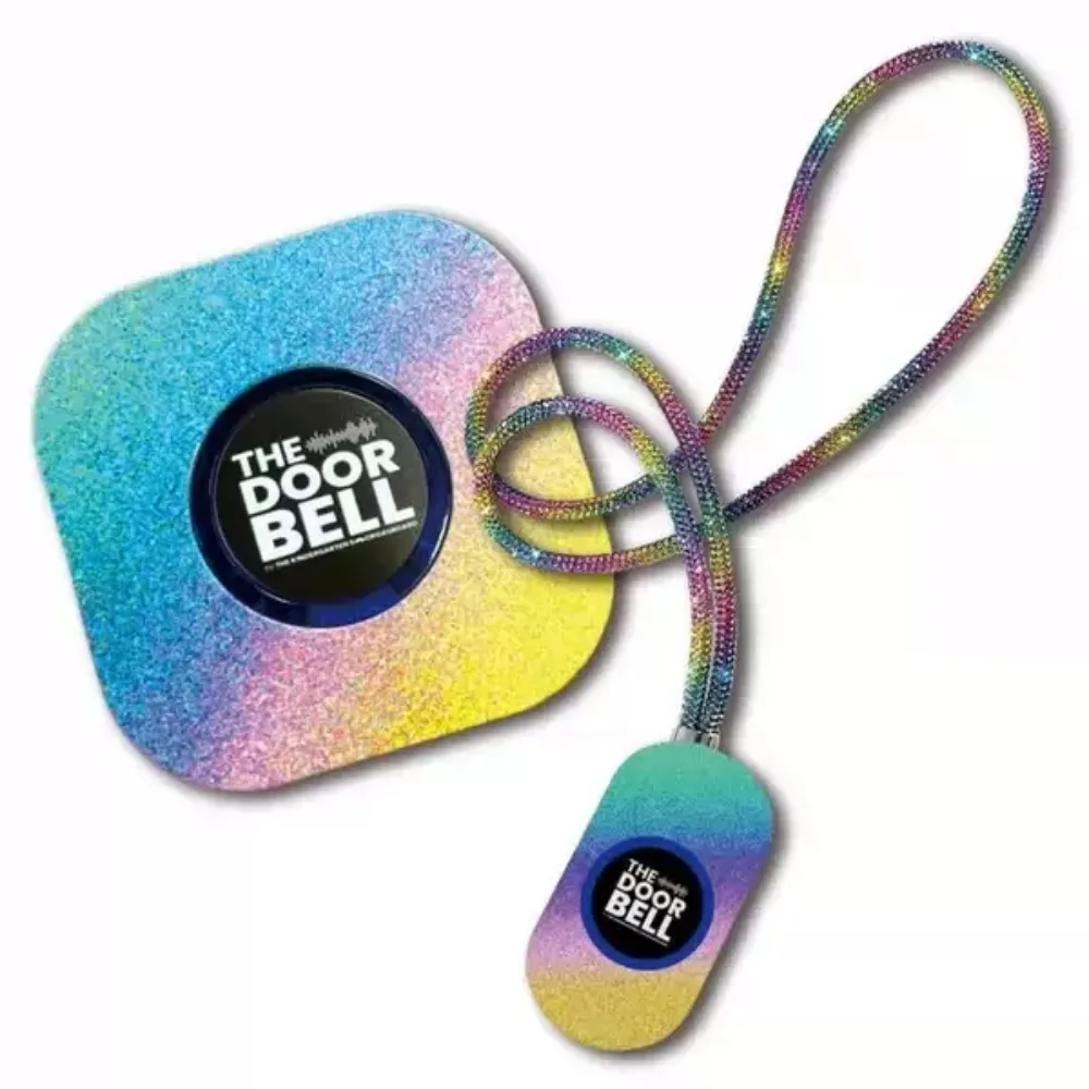 

Sparkly The Door Bell 4-Level Volume 38 Chimes Classroom Doorbell with Remote Control Shining Rainbow Doorbell
