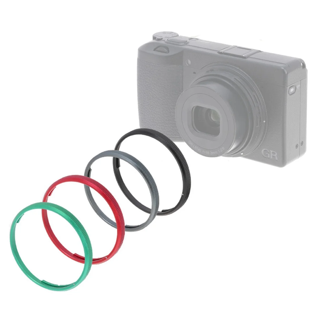 حلقة عدسة الكاميرا TCE لكاميرا III GR3X/GR3 HDF من سبائك الألومنيوم وغطاء حلقي للزينة باللون الرمادي #2