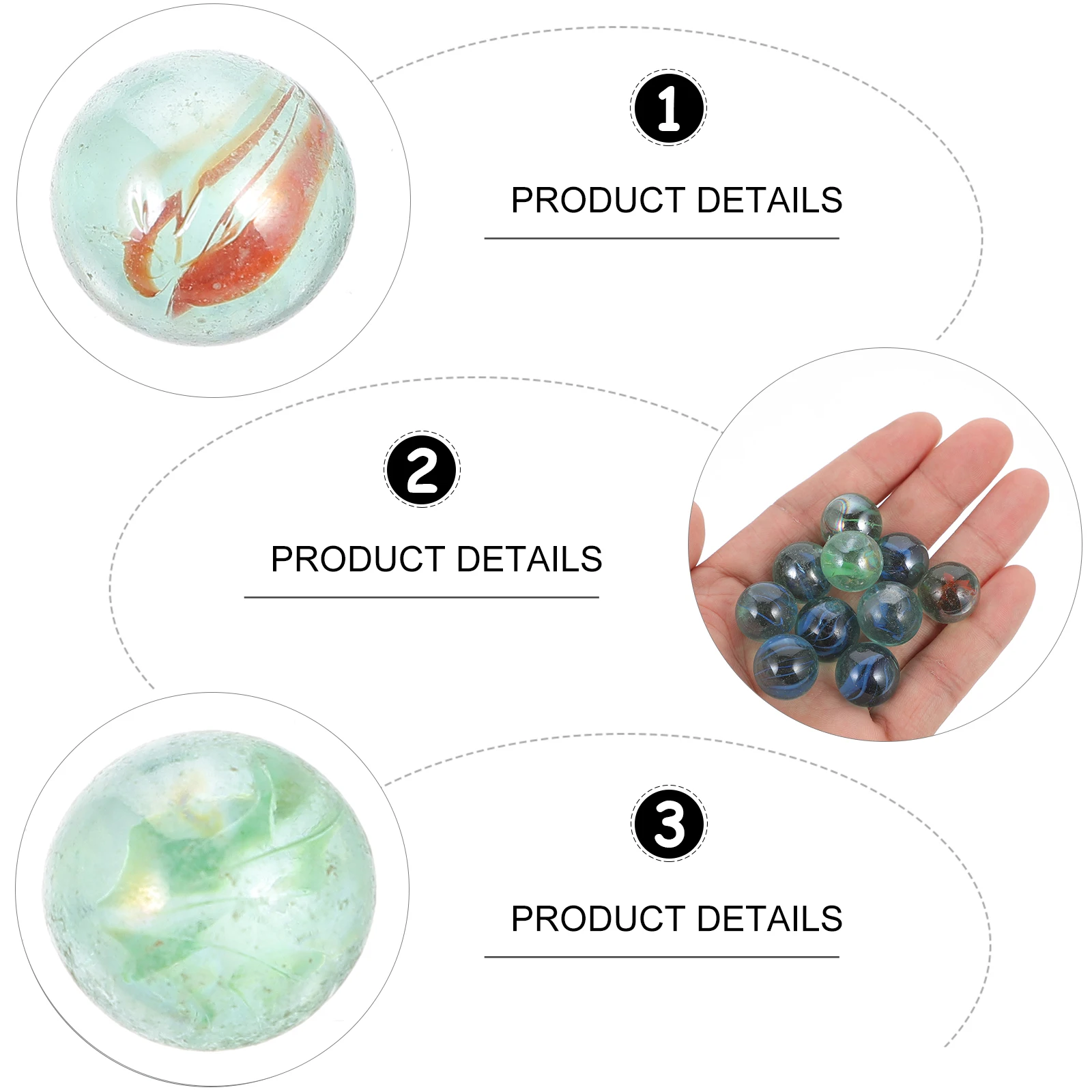 

15pcs Physics Glass Marbles Round Colorful Diy Ball For Kids Game Chinese Checkers Decor Fish Tank Outdoor Play