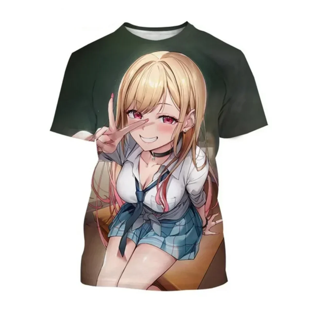 Camiseta 3D com estampa de Marin Kitagawa, personagem do anime My Dress Up Darling, para homens e mulheres, ideal para cosplay, manga curta, estilo st