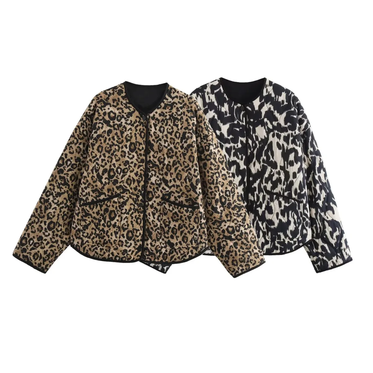 

Winter Coat Female Warm Woman Winter Coats Leopard Print Snow Parka Retro Coats New in Outerwears Padded Coat