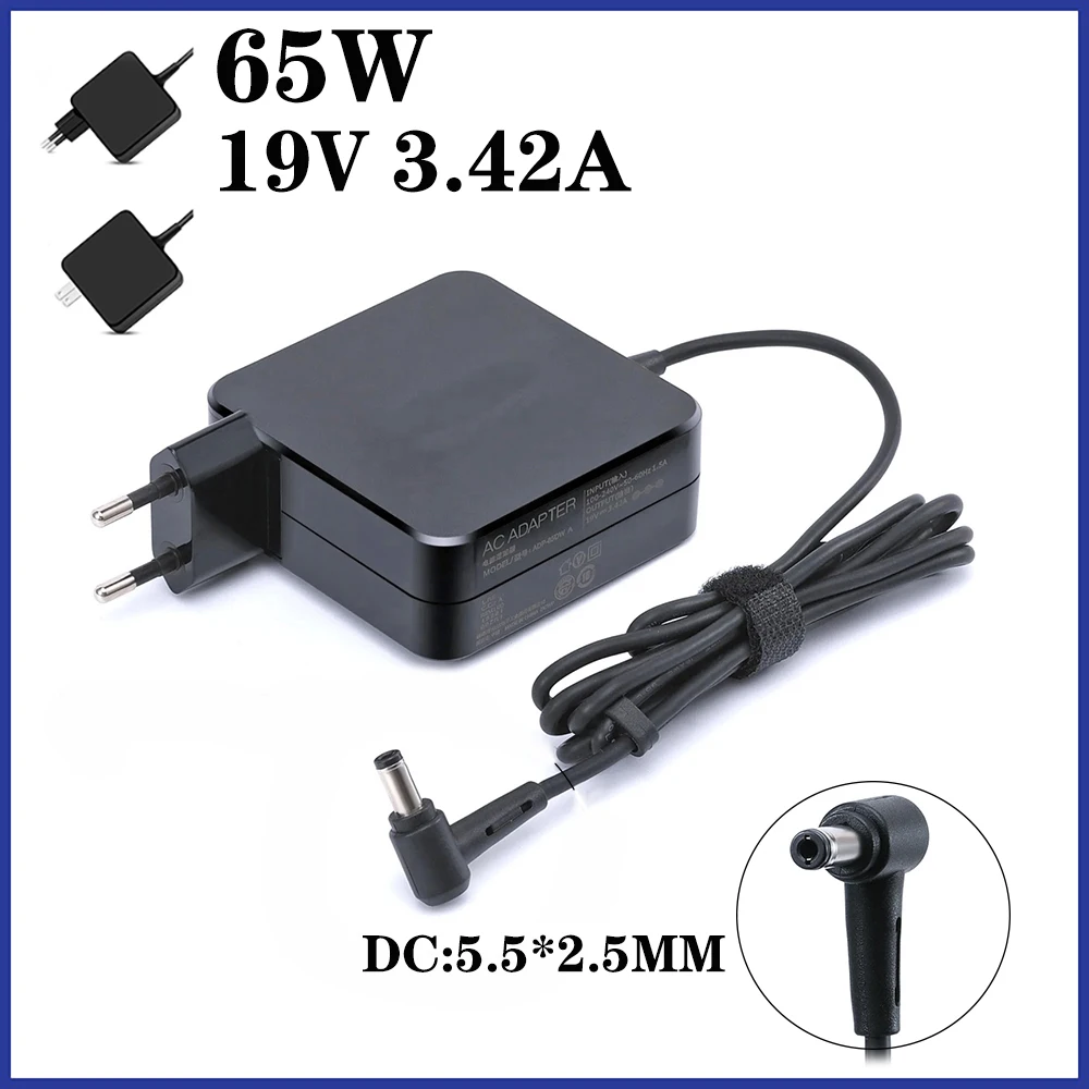 19V 3.42A 5.5x2.5mm 65W AC Laptop Adapter Charger For Asus X401A X550C A450C Y481 X501LA X551C V85 A52F X555 w519L x751