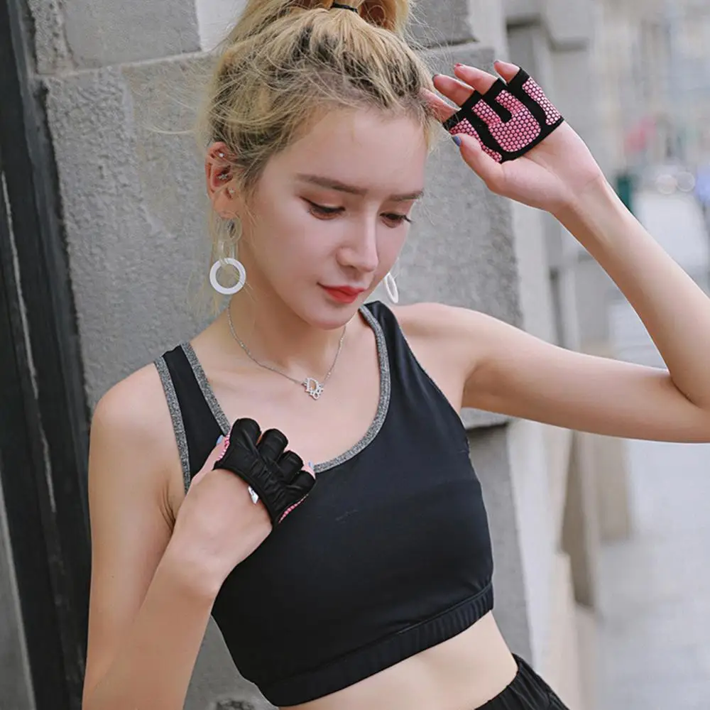 Four Finger Women Workout Gloves Soft Breathable Comfortable Fitness Gym Yoga Exercise Hand Palm Protector 헬스 장갑