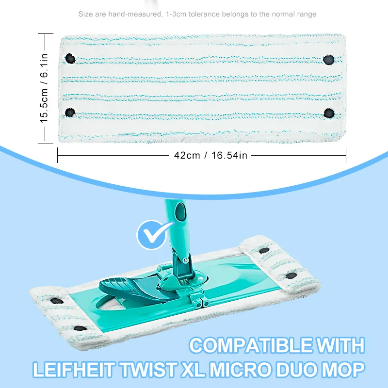6 peças de substituição de pano de esfregão plano molhado e seco acessórios de esfregão de microfibra para esfregão de chão Leifheit