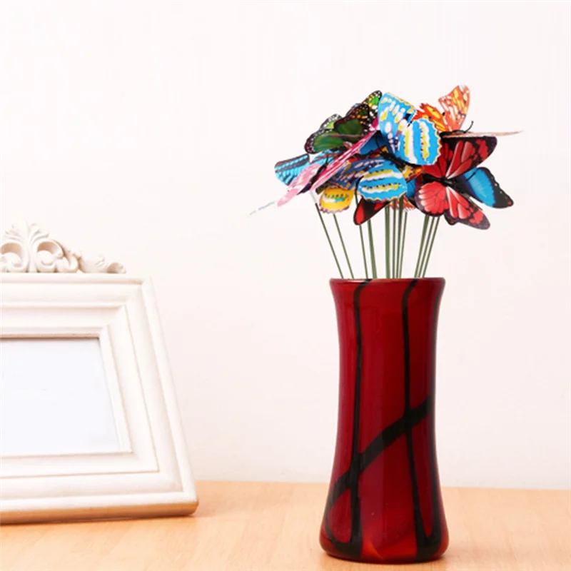 

A56X 100PCS PVC Butterfly Outdoor Yard Crafts Outdoor Decor Butterflies For Office And Garden 25Cm