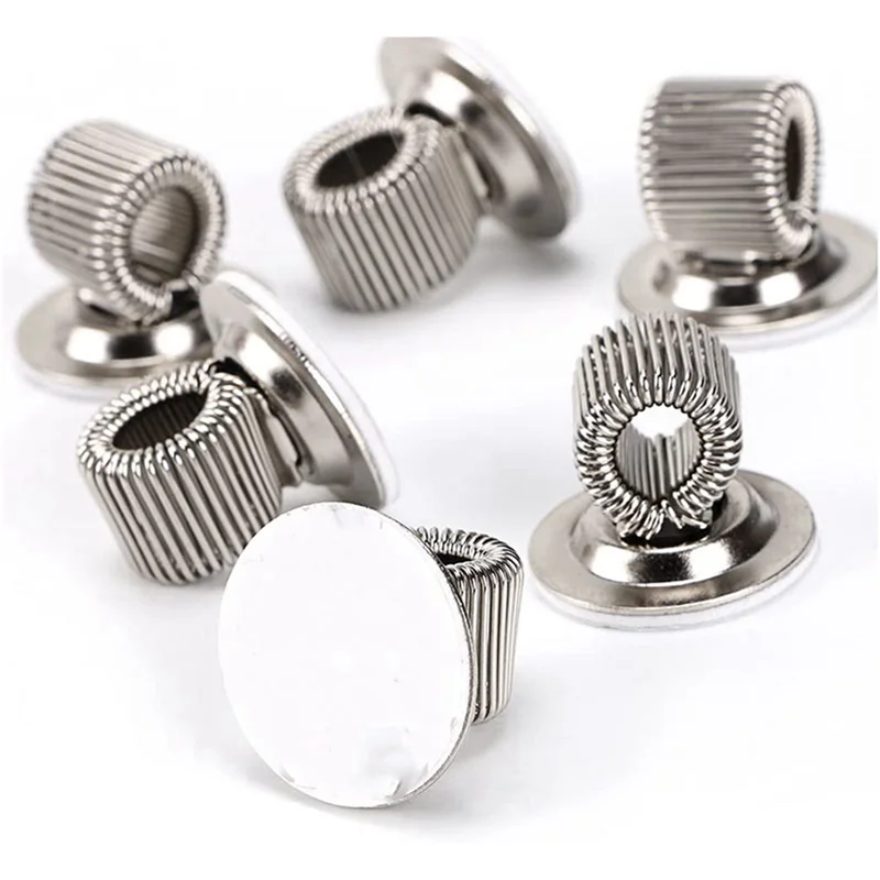 48 PCS Stainless Steel Pen Pencil Holder Clips With Adjustable Spring Loop Self Adhesive Pen Clip Holder