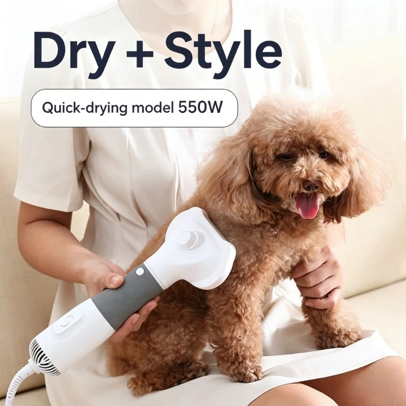 High Speed Pet Hair Dryer With Comb Portable Fast Drying Blower For Large Medium Small Dogs Cats Grooming Supplies