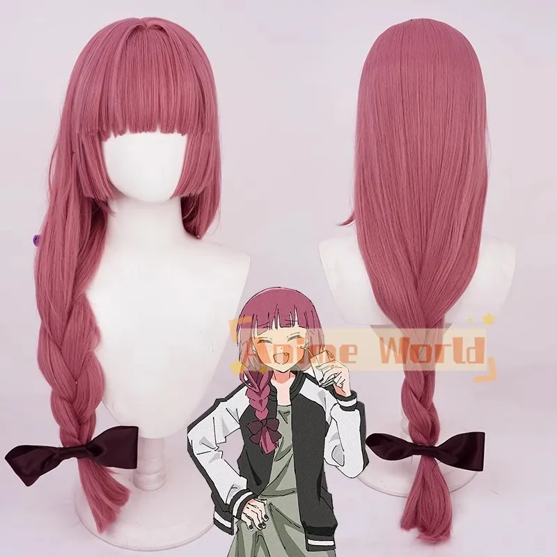 Anime Hiroi Kikuri Cosplay Wig 70cm Long Rose Pink Braid Wig Heat Resistant Hair Halloween Party Wigs Free Cap