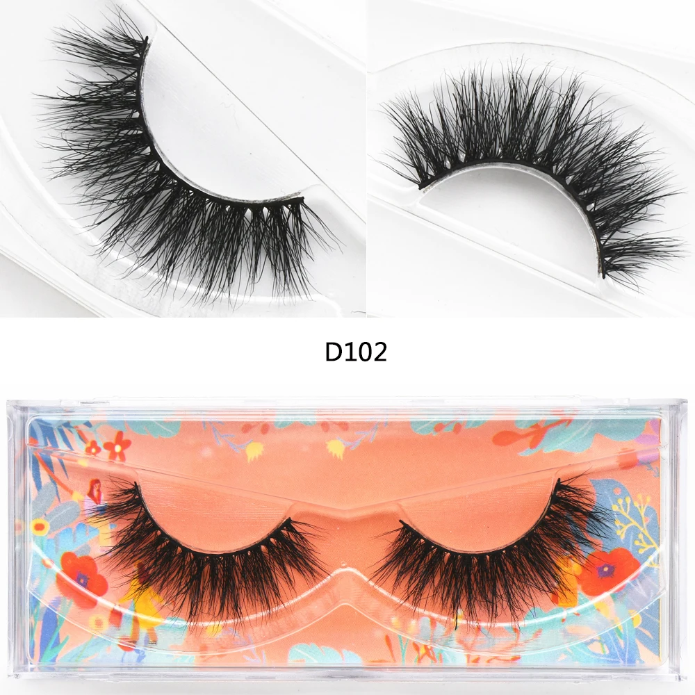 D102 Wispy 3D Mink ธรรมชาติยาว Crisscross ขนตาปลอม Miami Lashes Fluttery 3D Mink Lashes ที่สมบูรณ์แบบสำหรับตุ๊กตารูปลักษณ์