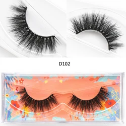 D102 Wispy 3D Mink Lashes Natural Long Crisscross False Eyelash Miami Lashes Fluttery 3D Mink Lashes Perfect For a Doll Eye Look