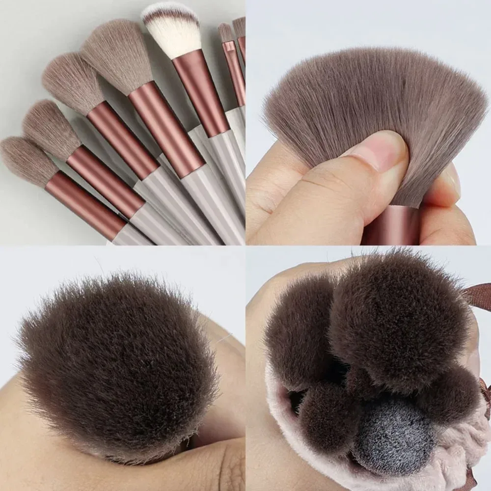 14-delige make-upborstels en siliconen schonere komset Make-upborstelset Zachte pluizige cosmetische foundationpoeder Beauty Tool Make-up