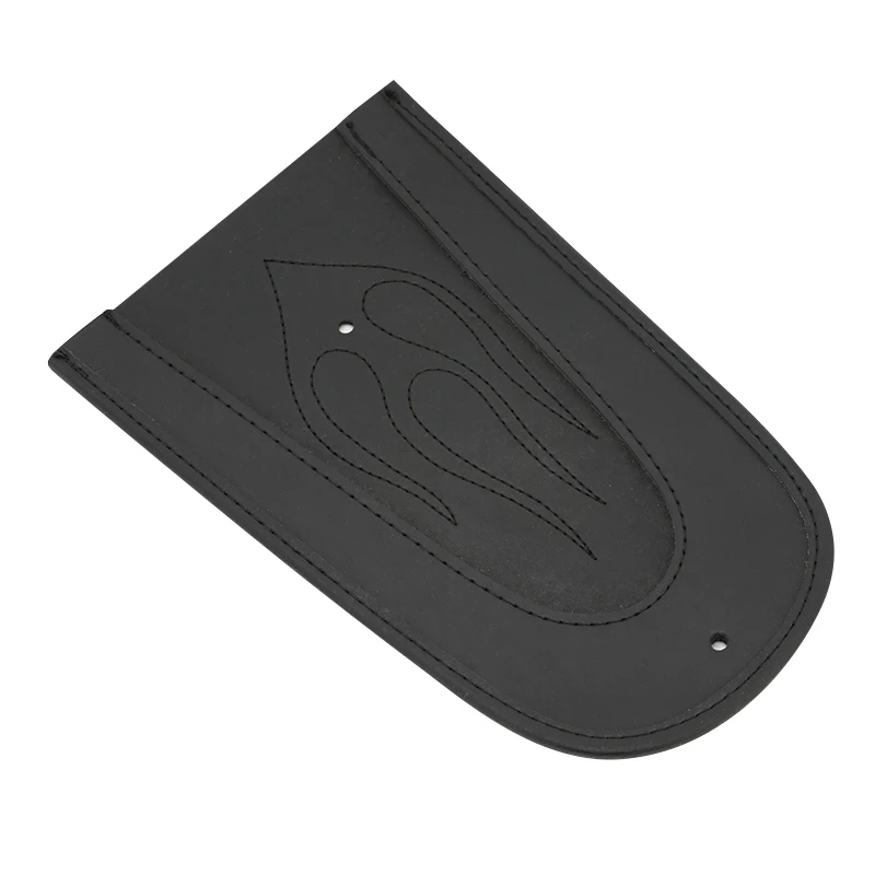 Black Motorcycle Accessories Flame Stitch Leather Rear Fender Bib Cover Pad For Harley Sportster 883 1200 2004-up