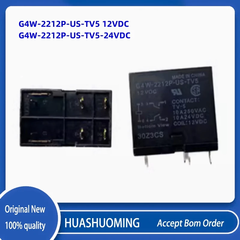 

5Pcs/LoT New G4W-2212P-US-TV5 12VDC G4W-2212P-US-TV5-24VDC G4W 2212P US TV5 24V 12V 6PIN