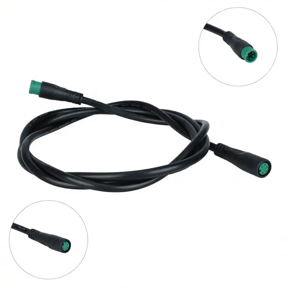 Ebike Electrical System Wire M8 Waterproof 5 Pin Cable Male To Female Connector For Electric Bicycle Motor Parts Upgrade