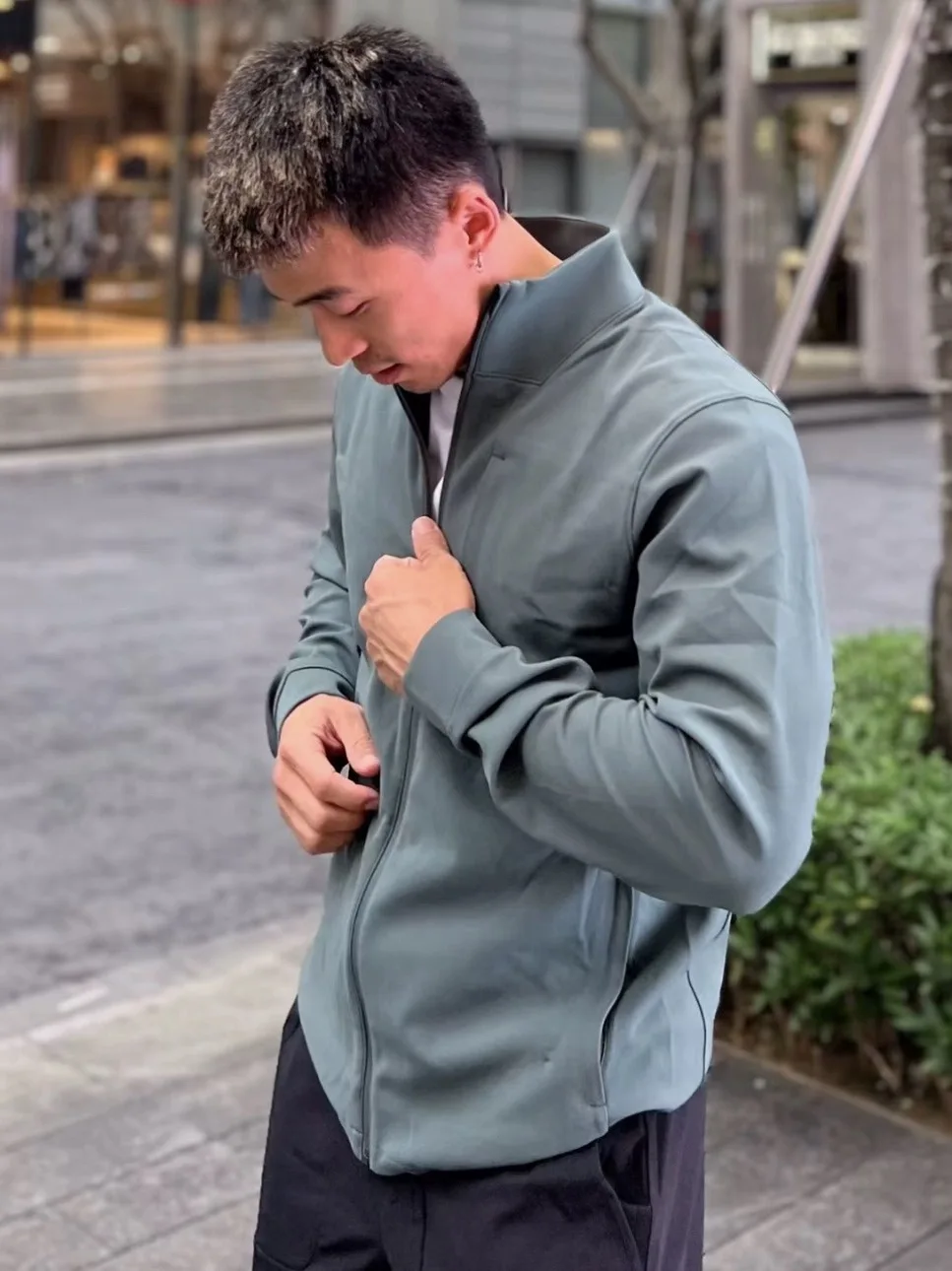 

Мужская ветрозащитная куртка-бомбер из полиэстера с воротником-стойкой, на молнии, удлиненная, для активного отдыха