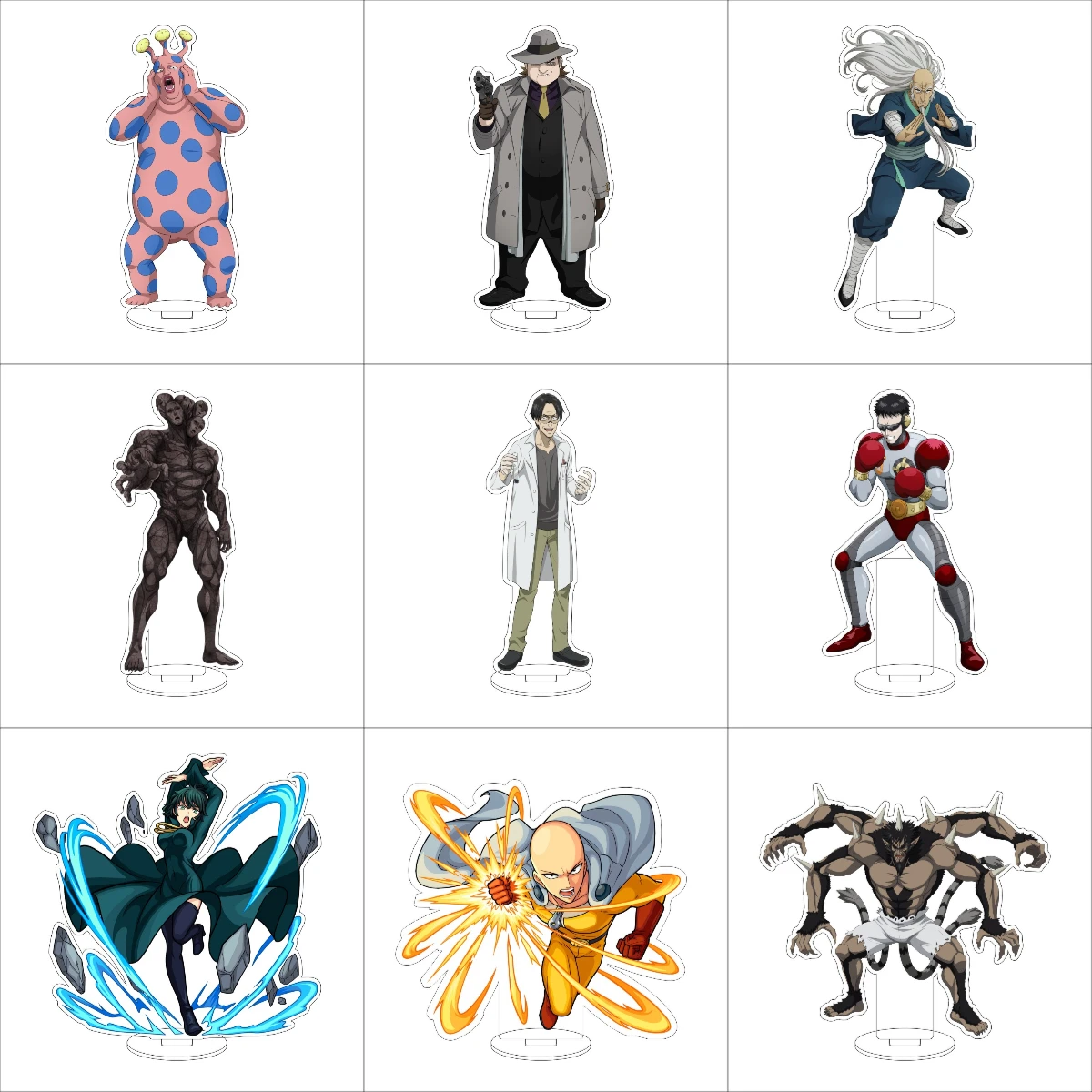 16CM Anime ONE PUNCH MAN  Acrylic Stand Ornaments  Saitama/Deep Sea King/Subterranean King Figure Stand Halloween Gifts