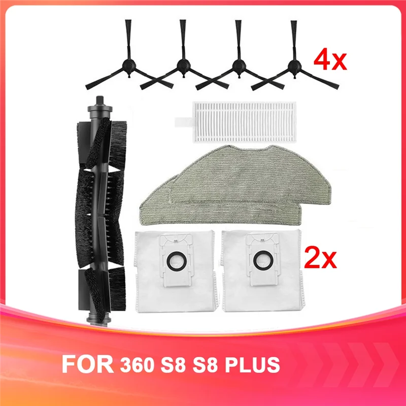

A02F-For 360 Robot Vacuum Cleaner Accessories S8 S8PLUS Main Brush Side Brush Filter Mop