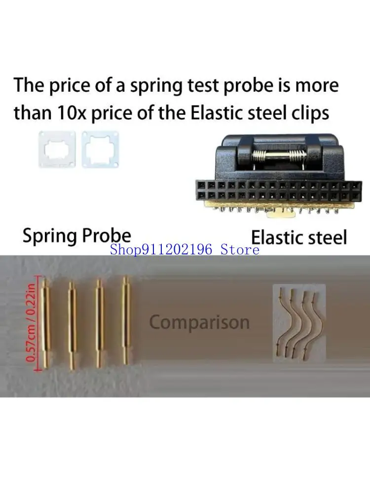 

P82A EMMC BGA153 BGA169 Adapter IC Socket for T76 Programmer with Double Head Spring Probe Holder